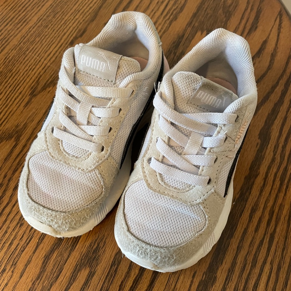 Puma Kids' Cream and White Sneakers